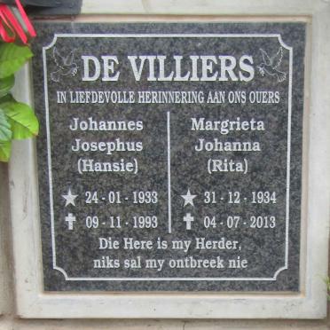 VILLIERS Johannes Josephus, de 1933-1993 & Magrieta Johanna 1934-2013