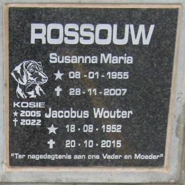 ROSSOUW Jacobus Wouter 1952-2015 & Susanna Maria 1955-2007 :: ROSSOUW Kosie 2005-2022