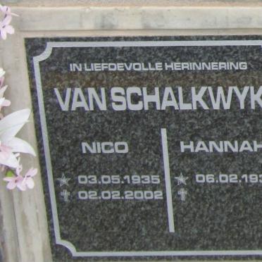 SCHALKWYK Nico, van 1935-2002 & Hannah 1935-