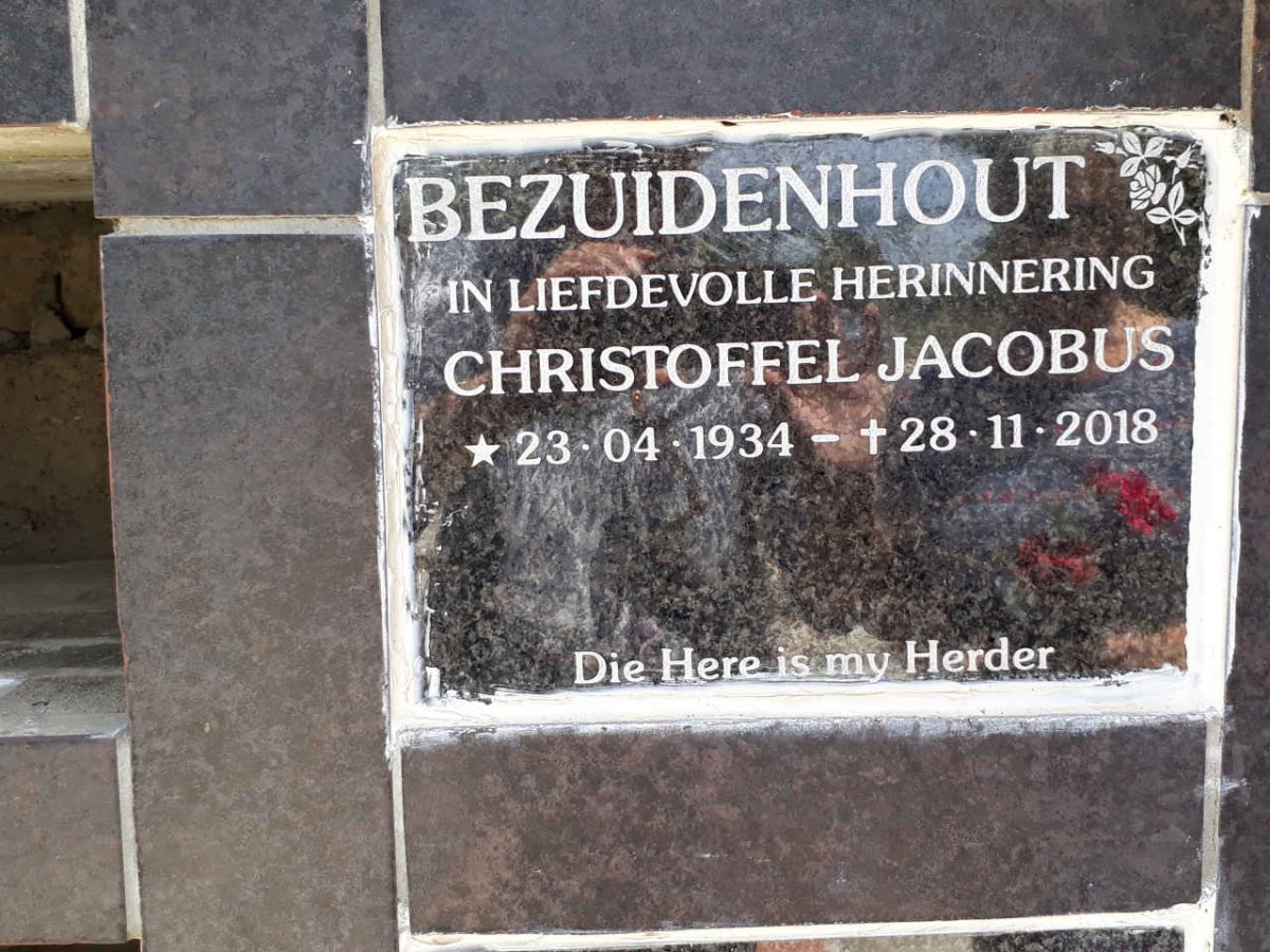 BEZUIDENHOUT Christoffel Jacobus 1934-2018
