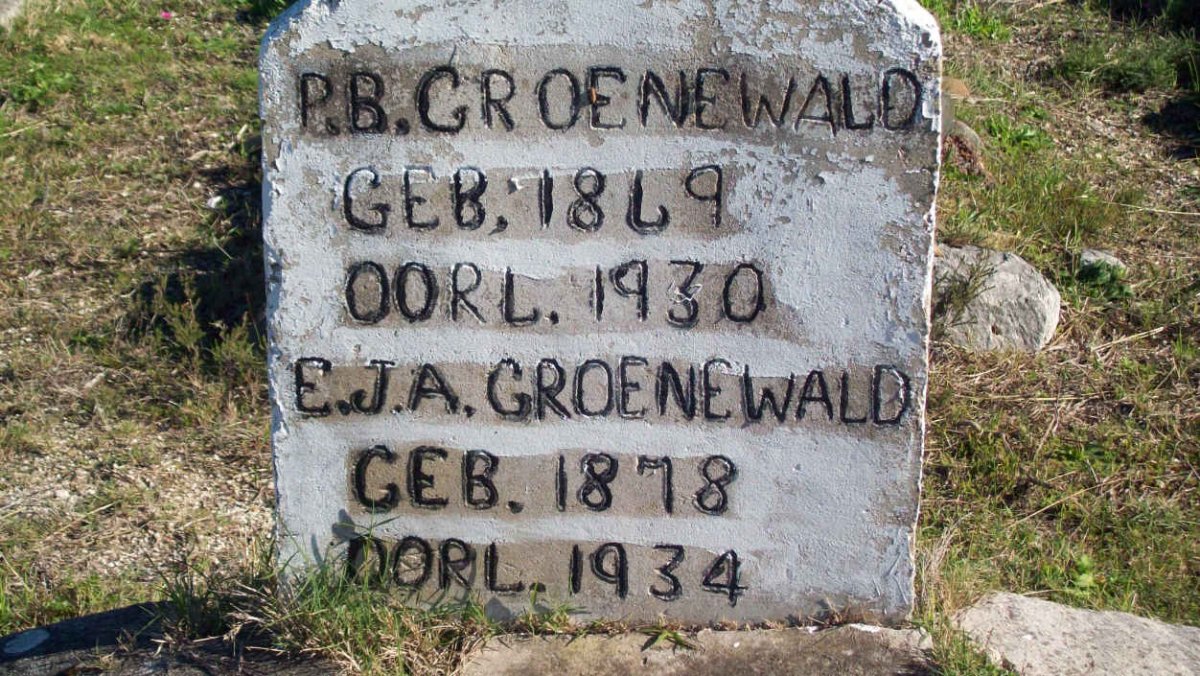 GROENEWALD P.B. 1869-1930 &amp; E.J.A. 1878-1934