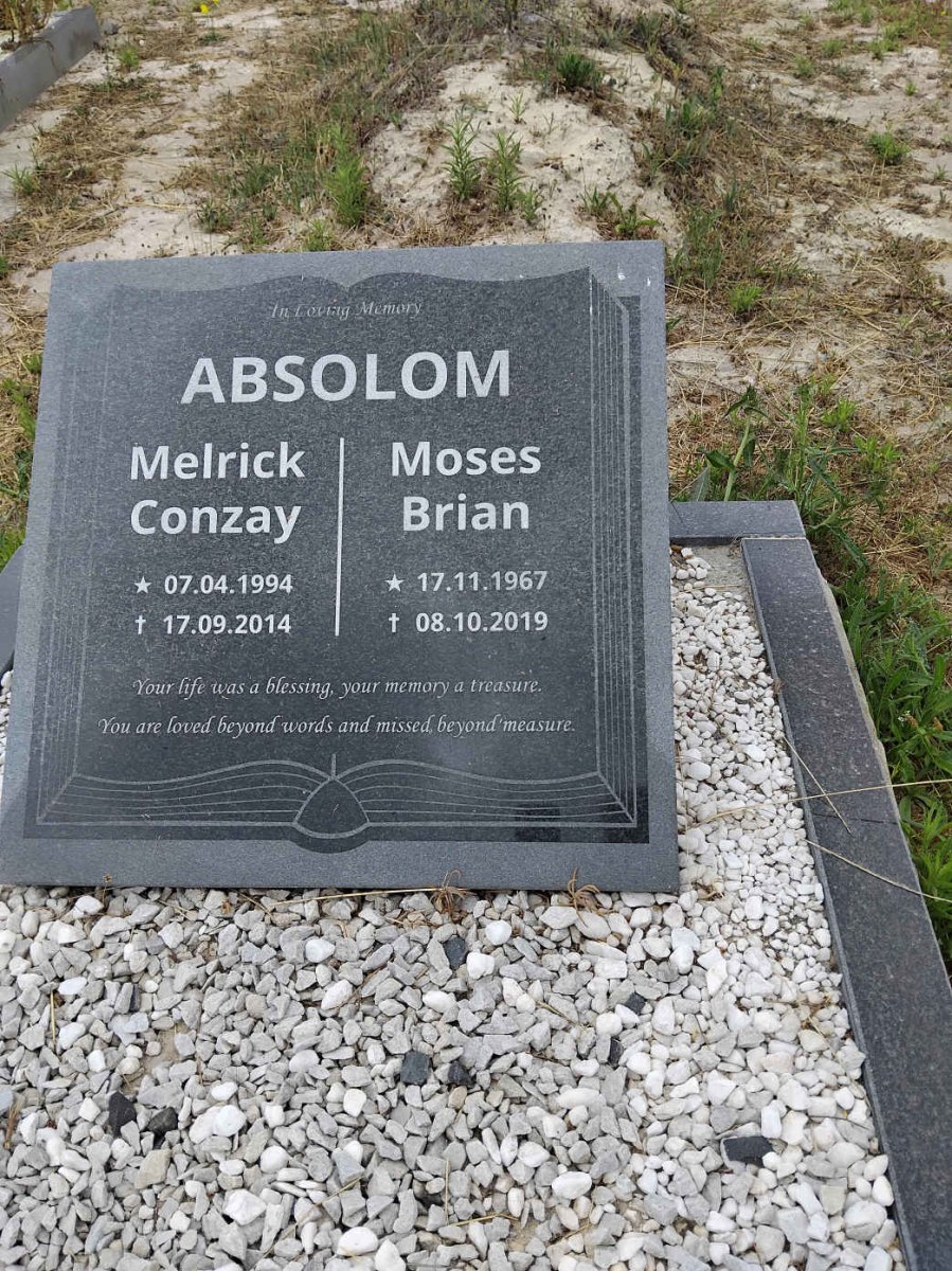 ABSOLOM Moses Brian 1967-2019 :: ABSOLOM Melrick Conzay 1994-2014 