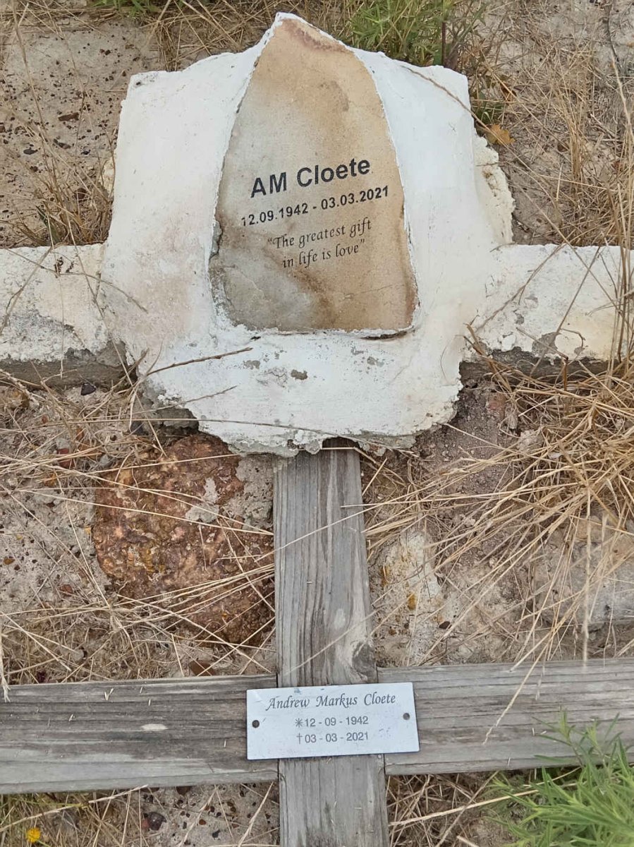 CLOETE Andrew Markus 1942-2021