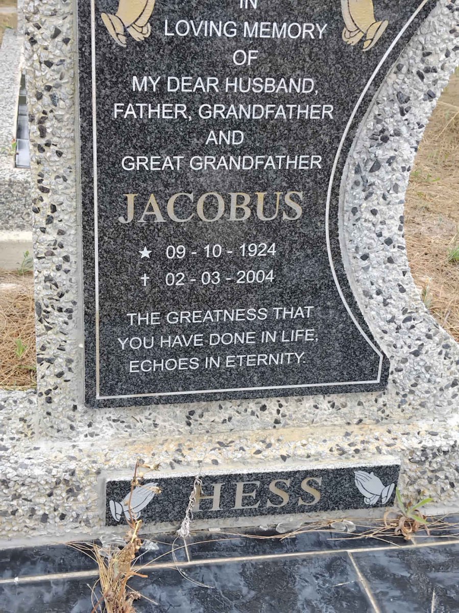 HESS Jacobus 1924-2004