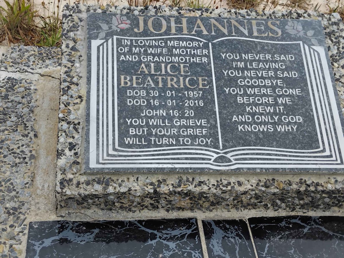 JOHANNES Alice Beatrice 1957-2016