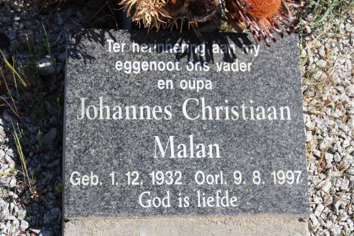 MALAN F.J. 1900-1949 &amp; C.W.J. 1910-1997 :: MALAN Johannes Christiaan 1932-1997