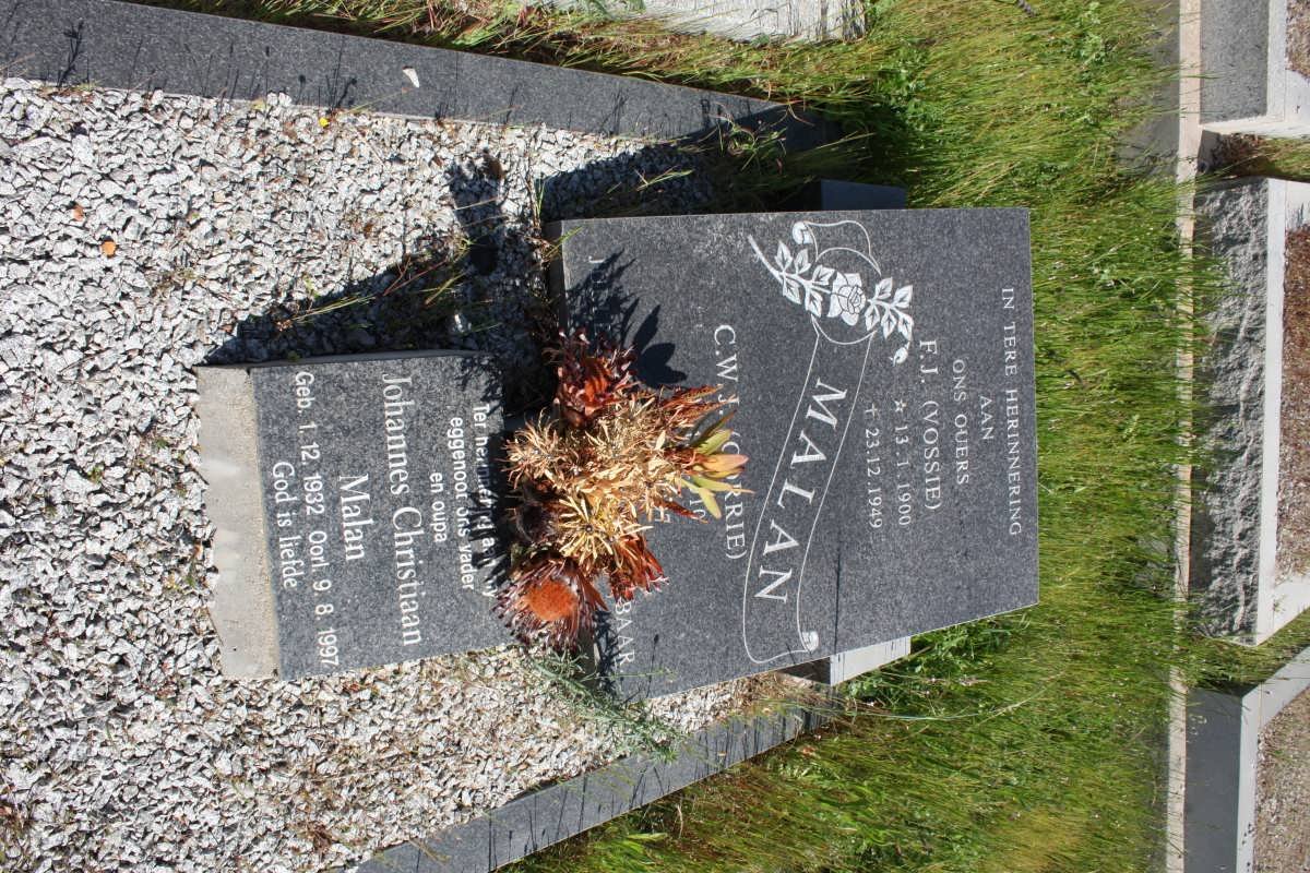 MALAN F.J. 1900-1949 &amp; C.W.J. 1910-1997 :: MALAN Johannes Christiaan 1932-1997