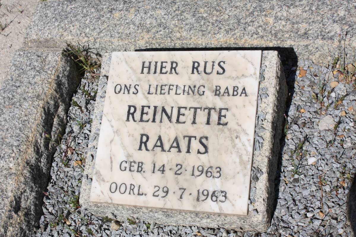 RAATS Kenneth 1930-1992 :: RAATS Reinette 1963-1963
