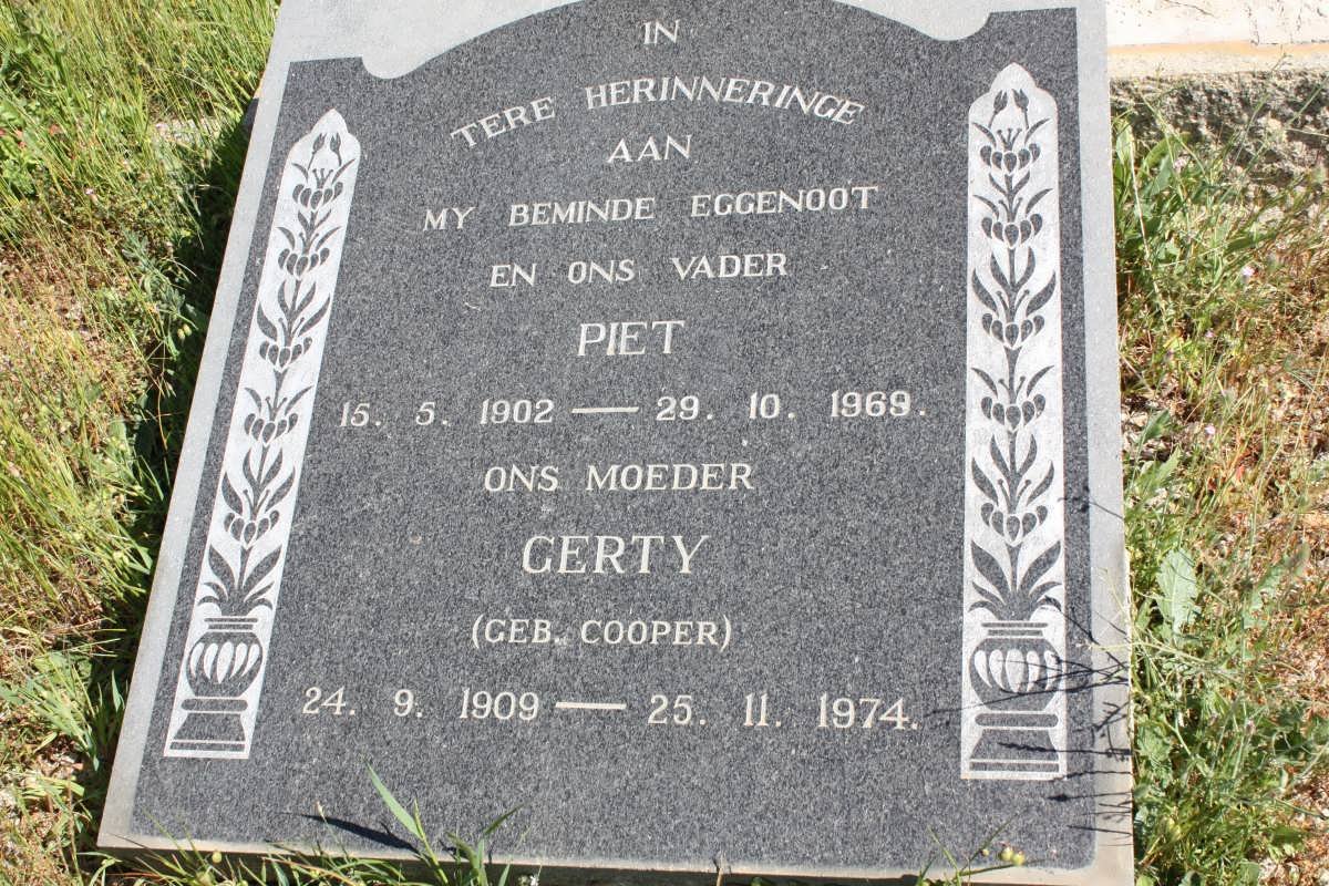 ? Piet 1902-1969 &amp; Gerty COOPER 1909-1974