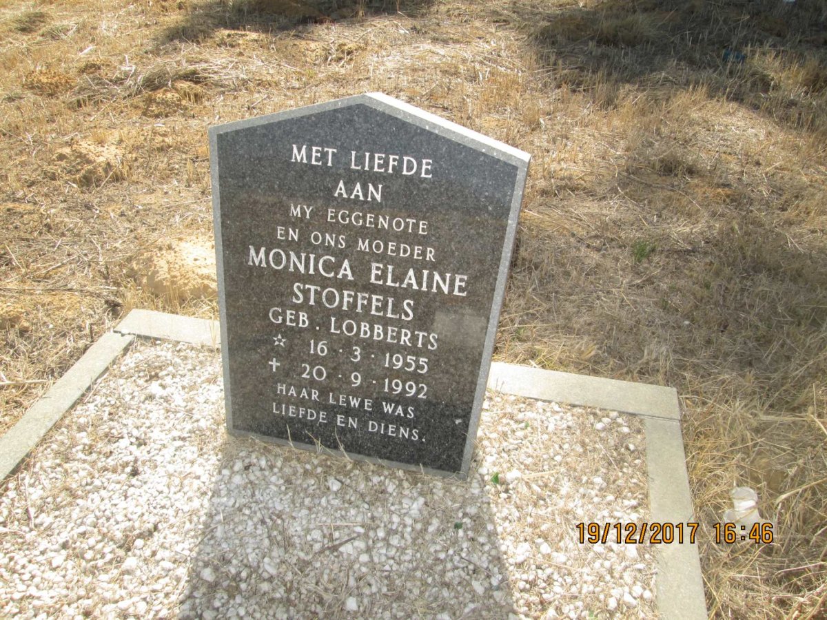 STOFFELS Monica Elaine nee LOBBERTS 1955-1992