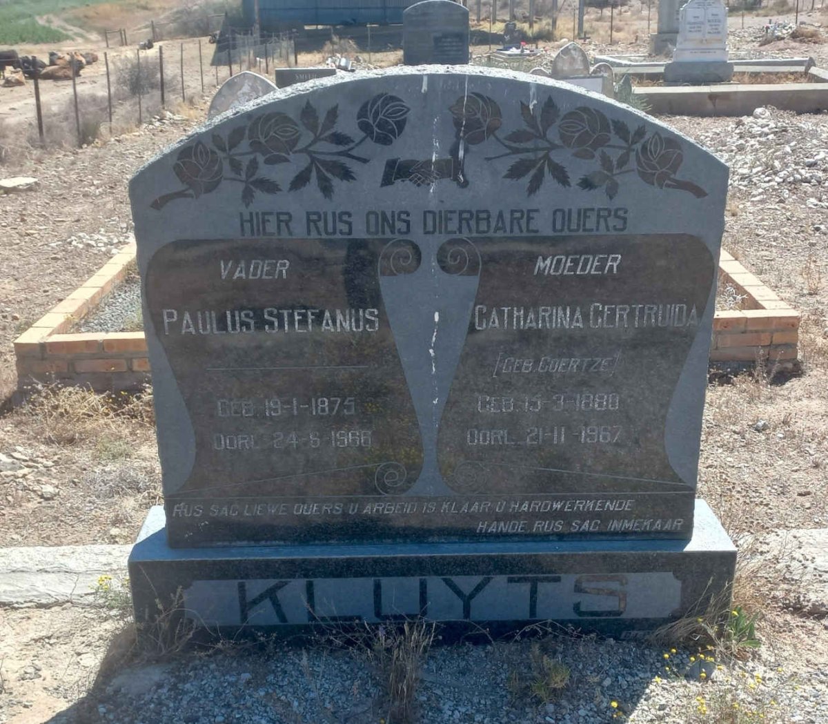 KLUYTS Paulus Stefanus 1875-1966 & Catharina Gertruida COERTZE 1880-1967