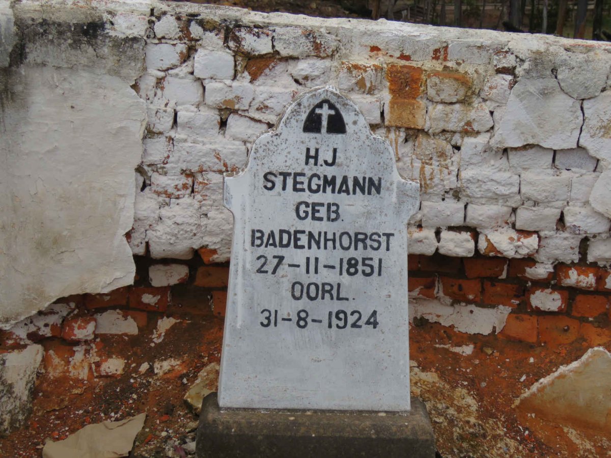 STEGMANN H.J. nee BADENHORST 1851-1924