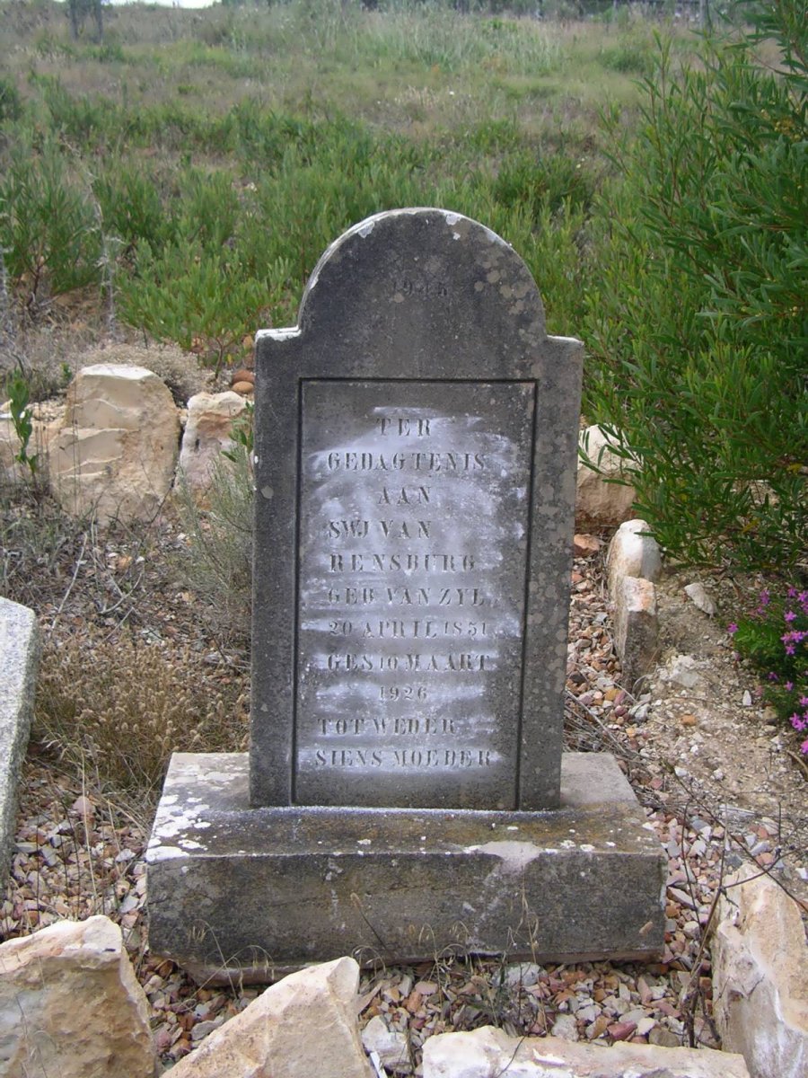 RENSBURG S.W.J., van nee VAN ZYL 1851-1926