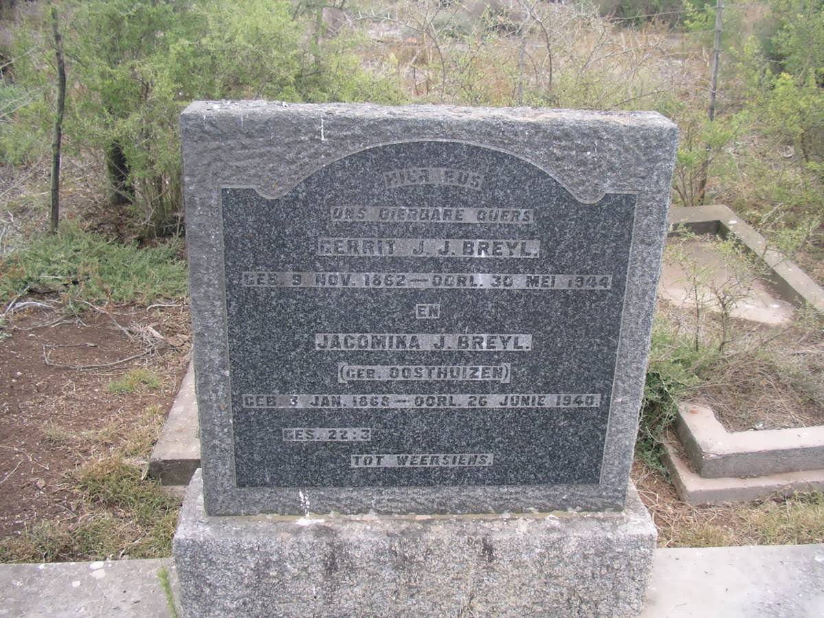 BREYL Gerrit J.J. 1862-1904 &amp; Jacomina J. OOSTHUIZEN 1868-1940