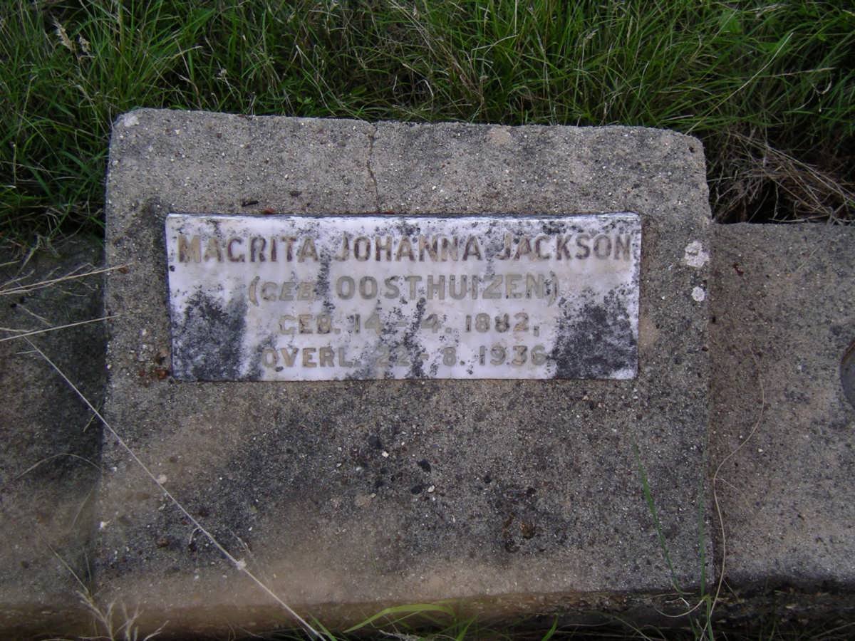 JACKSON Magrita Johanna nee OOSTHUIZEN 1882-1936