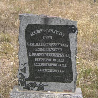 VYVER M.J., van der 1891-1942