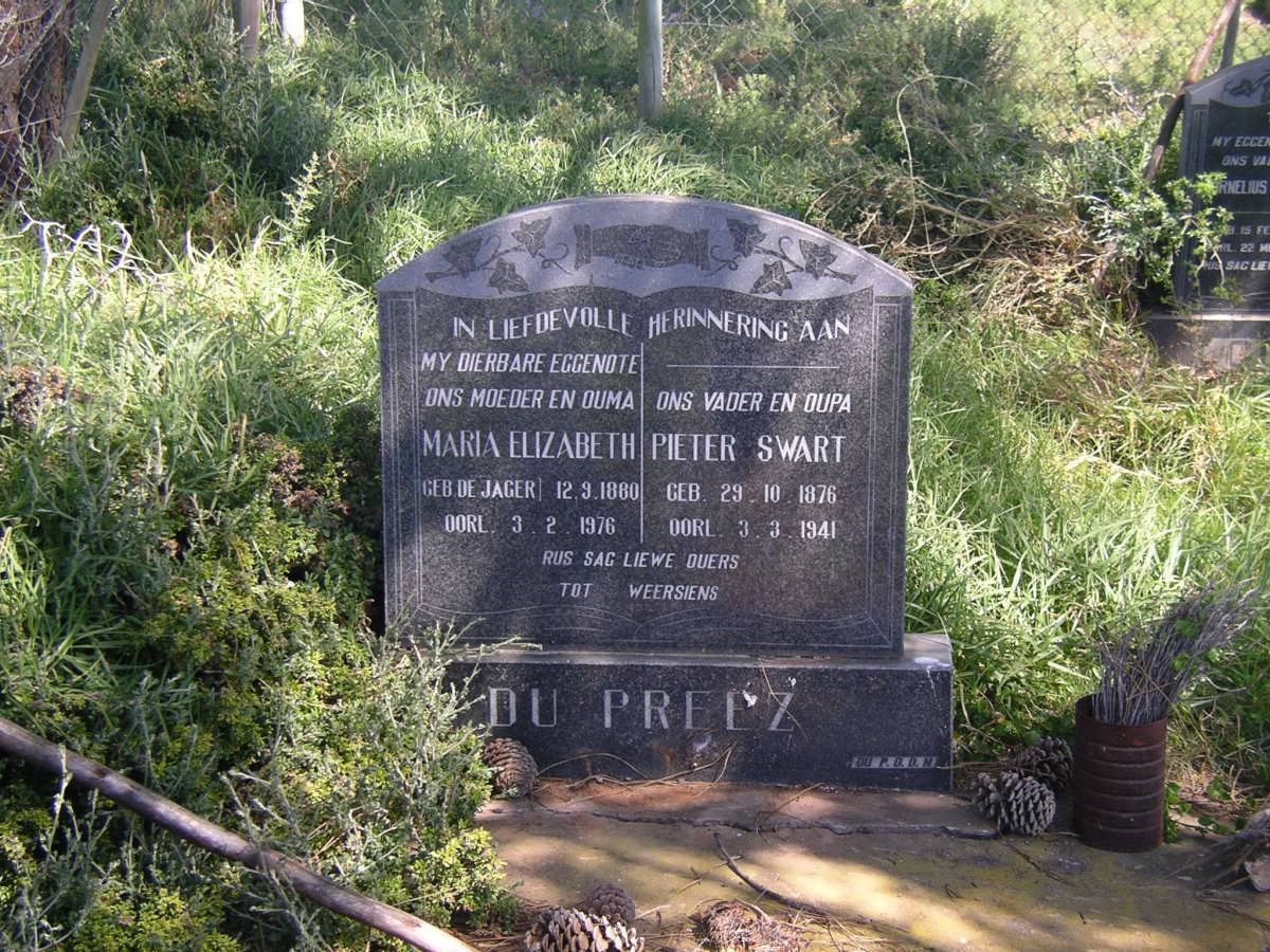 PREEZ Pieter Swart, du 1876-1941 &amp; Maria Elizabeth DE JAGER 1880-1941