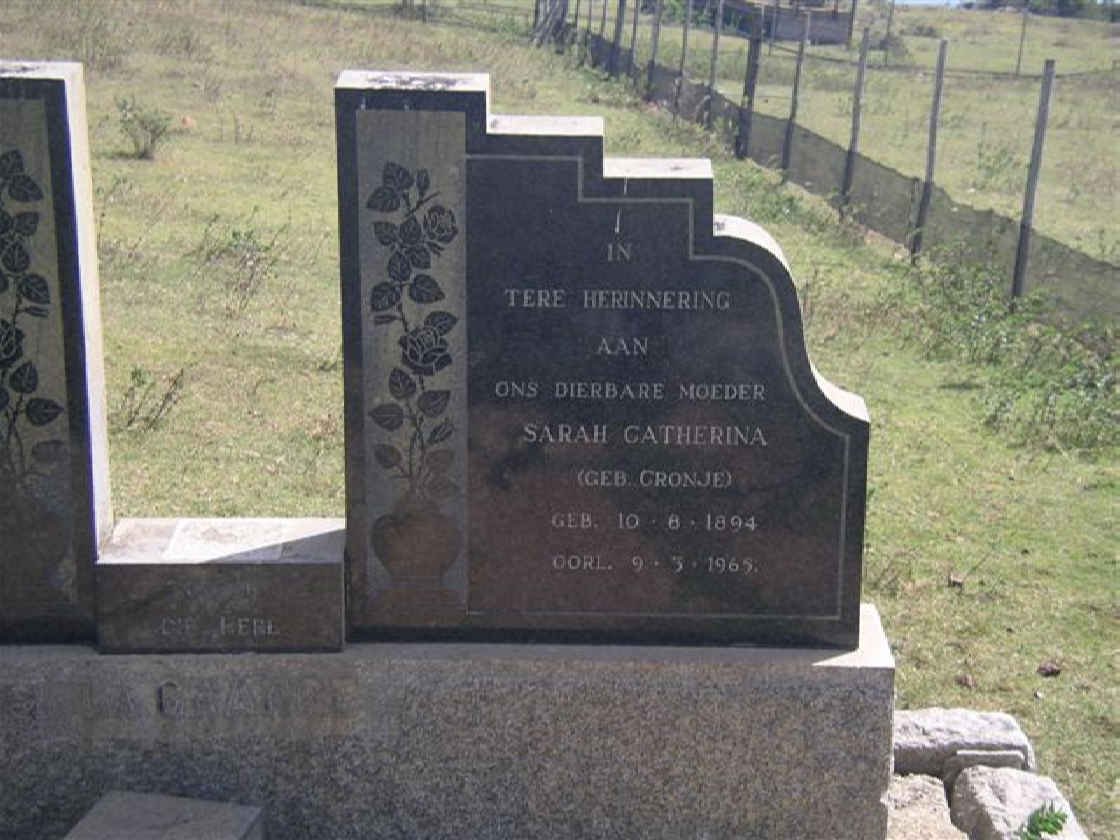 GRANGE Sarah Catherina, la nee CRONJE 1894-1965