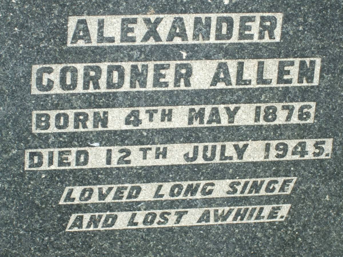 ALLEN Alexander Cordner 1876-1945