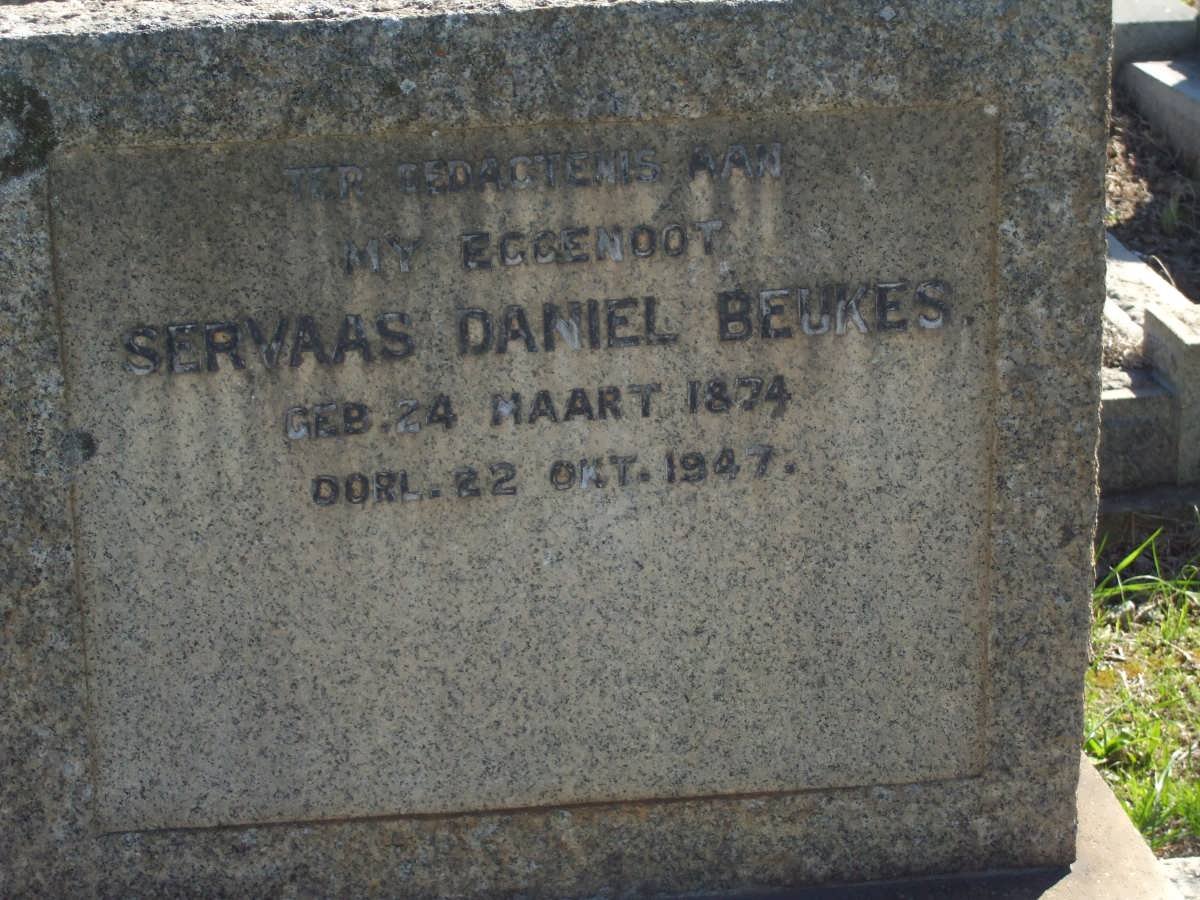BEUKES Servaas Daniel 1874-1947
