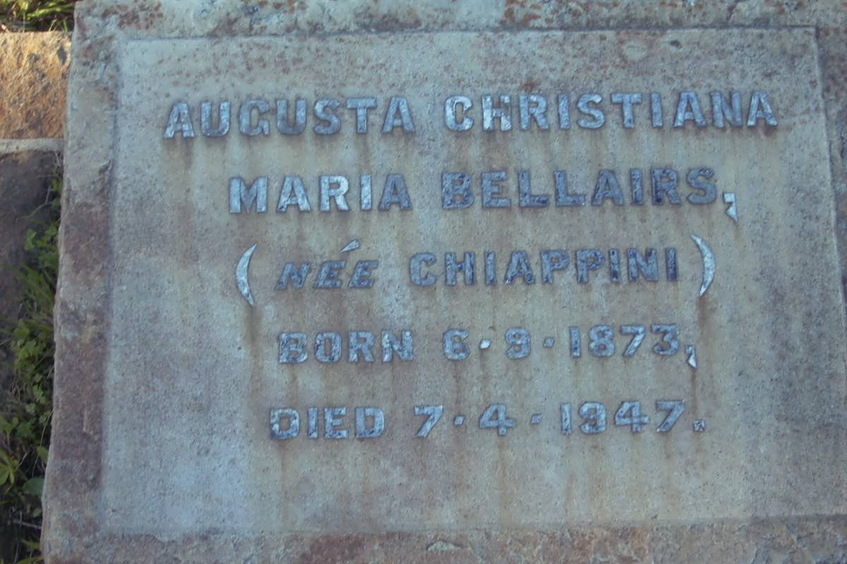 BELLAIRS Augusta Christiana Maria nee CHIAPPINI 1873-1947