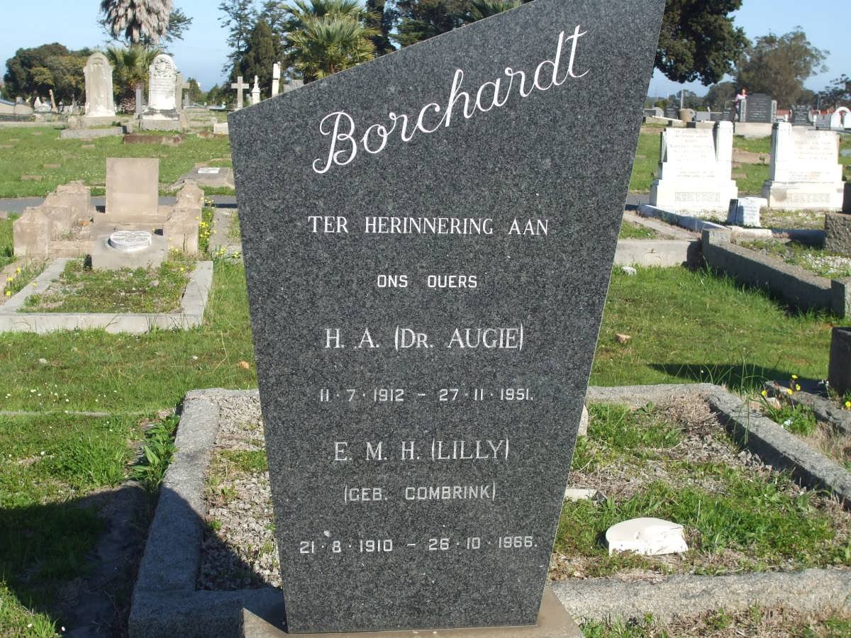 BORCHARDT H.A. 1912-1951 &amp; E.M.H. COMBRINK 1910-1966