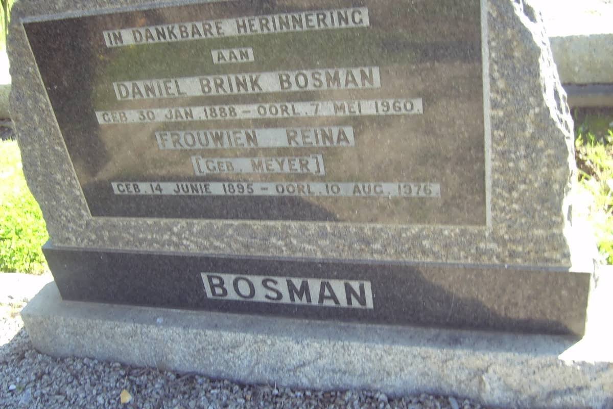 BOSMAN Daniel Brink 1888-1960 &amp; Frouwien Reina MEYER 1895-1976