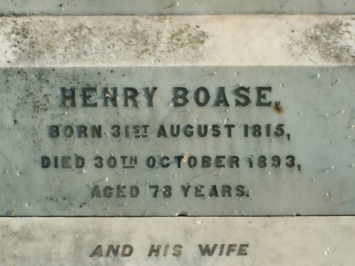 BOASE Henry 1815-1893 &amp; Elizabeth Jane 1819-1916