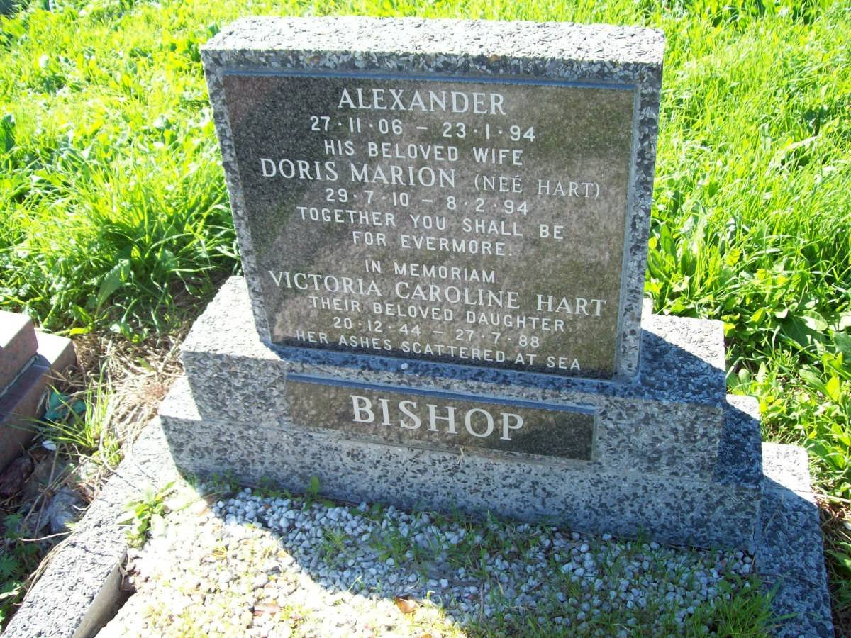 BISHOP Alexander 1906-1994 &amp; Doris Marion HART 1910-1994 :: BISHOP Victoria Caroline Hart 1944-1988