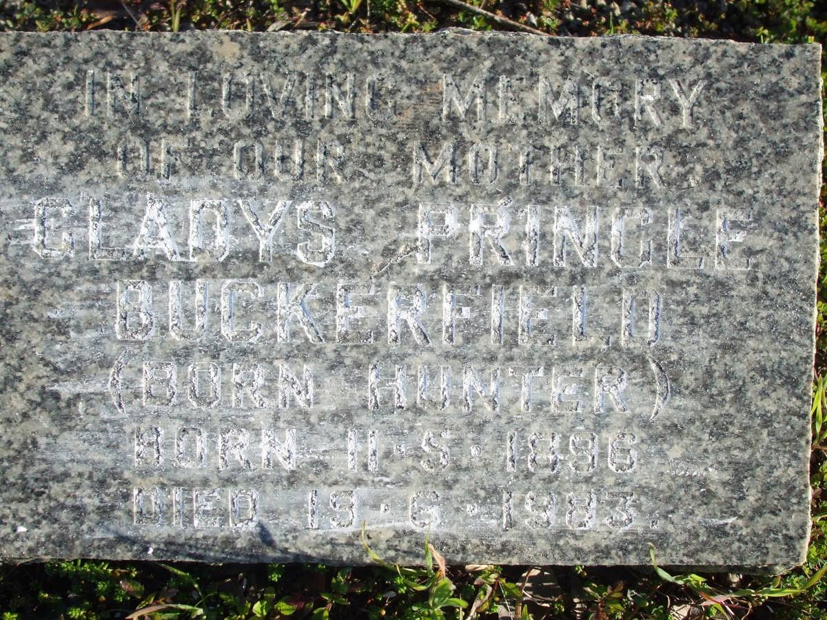BUCKERFIELD  Gladys Pringle nee HUNTER 1896-1983