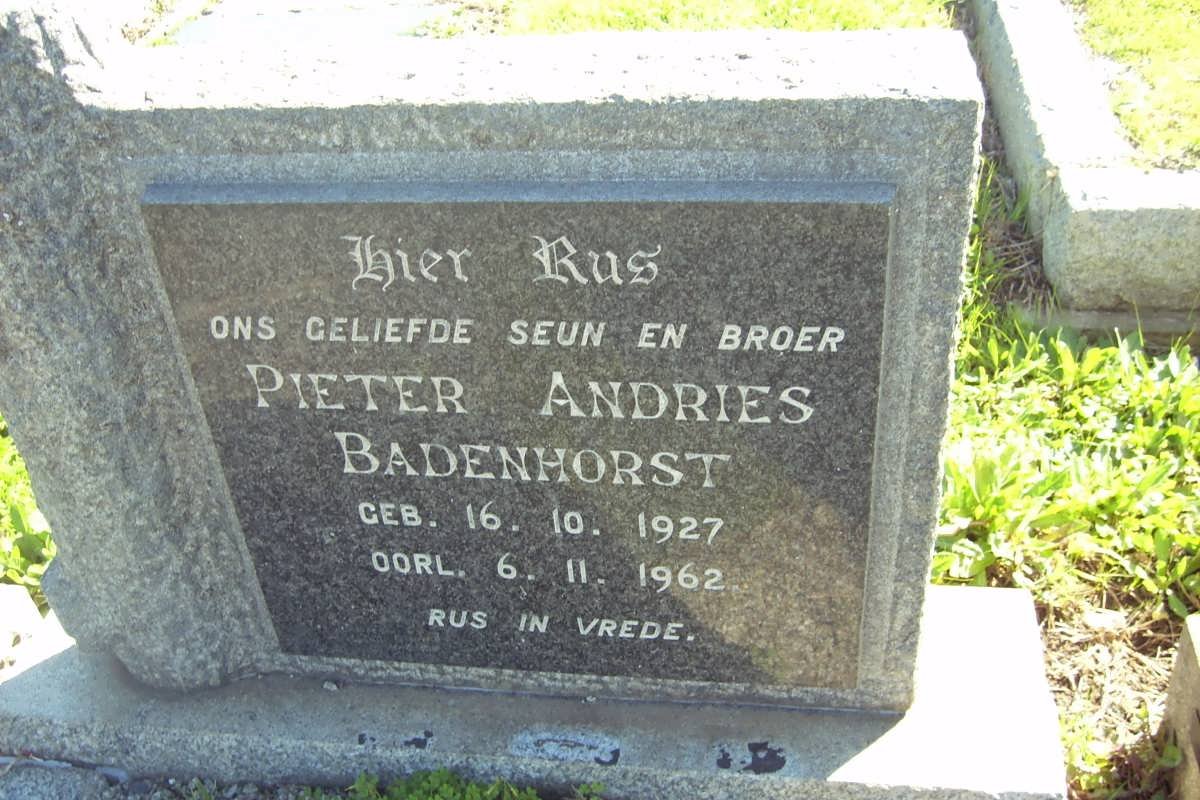 BADENHORST Pieter Andries 1927-1962