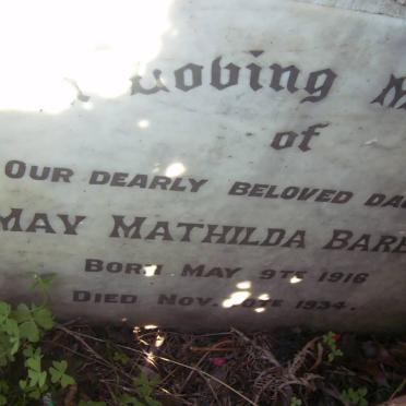 BARENDS May Mathilda 1916-1934