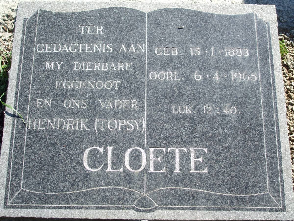 CLOETE Hendrik 1883-1965