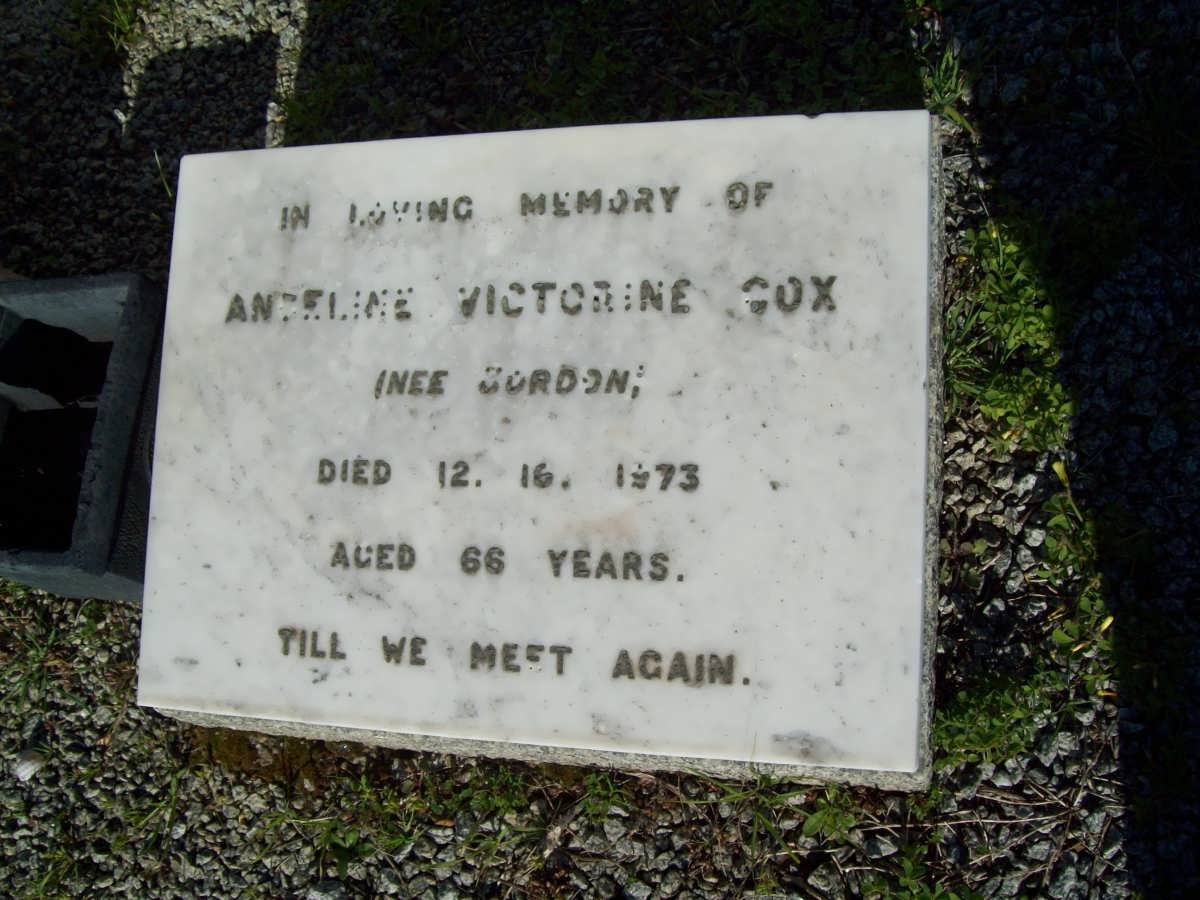 COX Angeline Victorine nee GORDON -1973