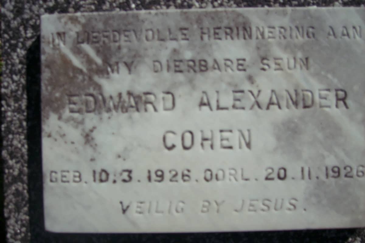 COHEN Edward Alexander 1926-1926