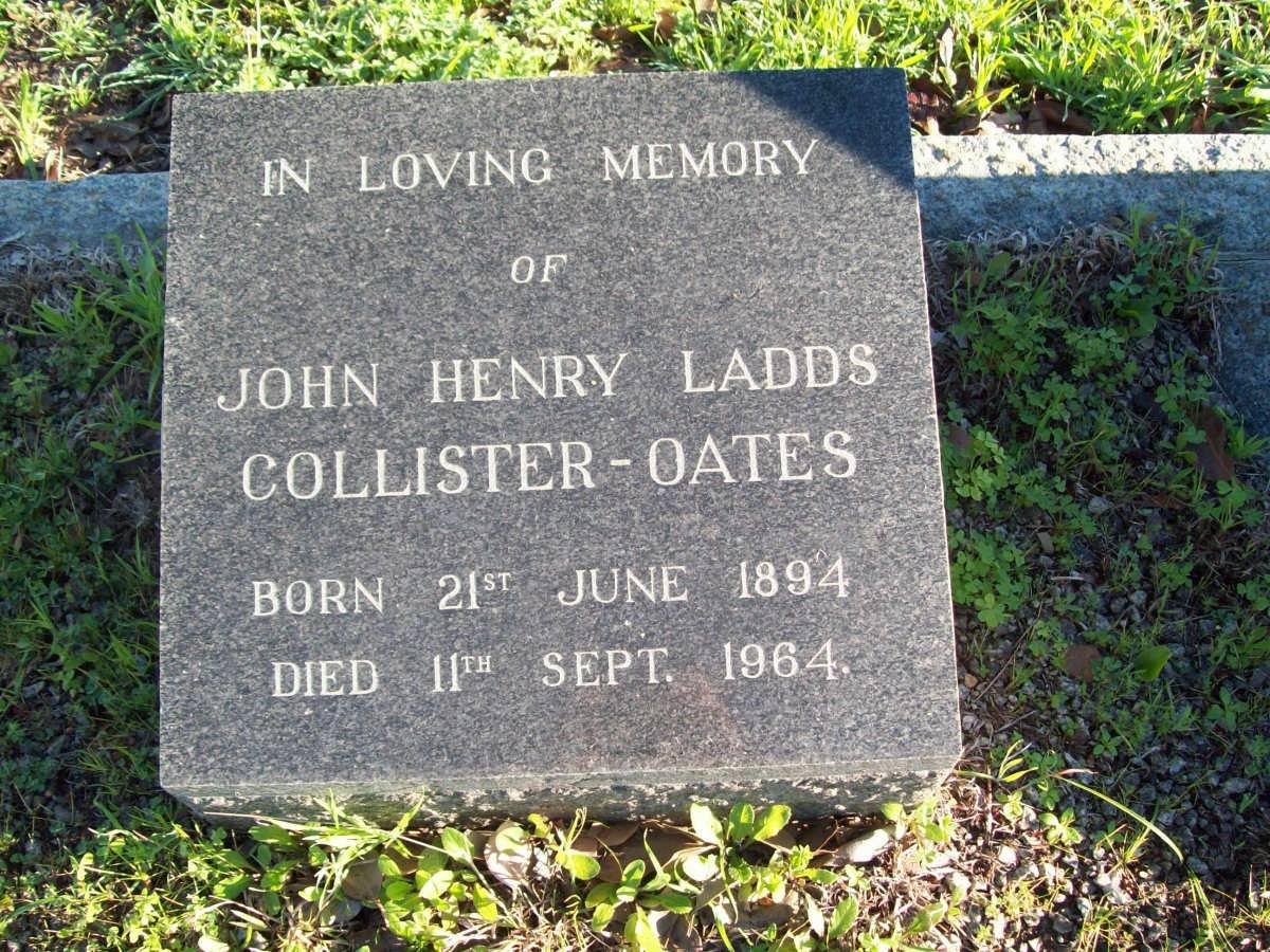 COLLISTER-OATES John Henry Ladds 1894-1964