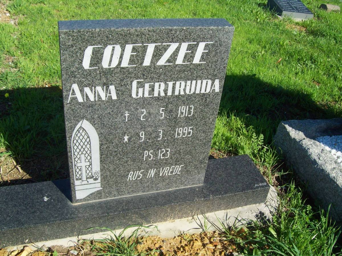 COETZEE Anna Gertruida 1913-1995