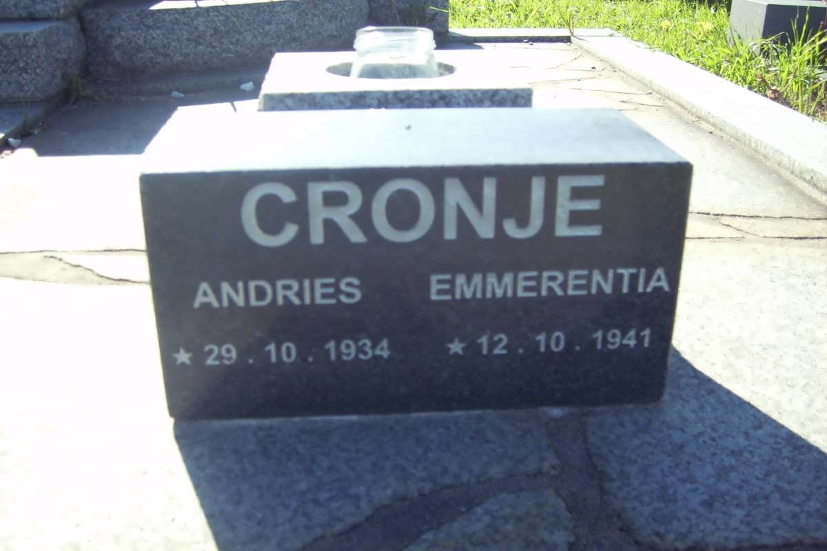 CRONJE Andries  1934- &amp; Emmerentia 1941-