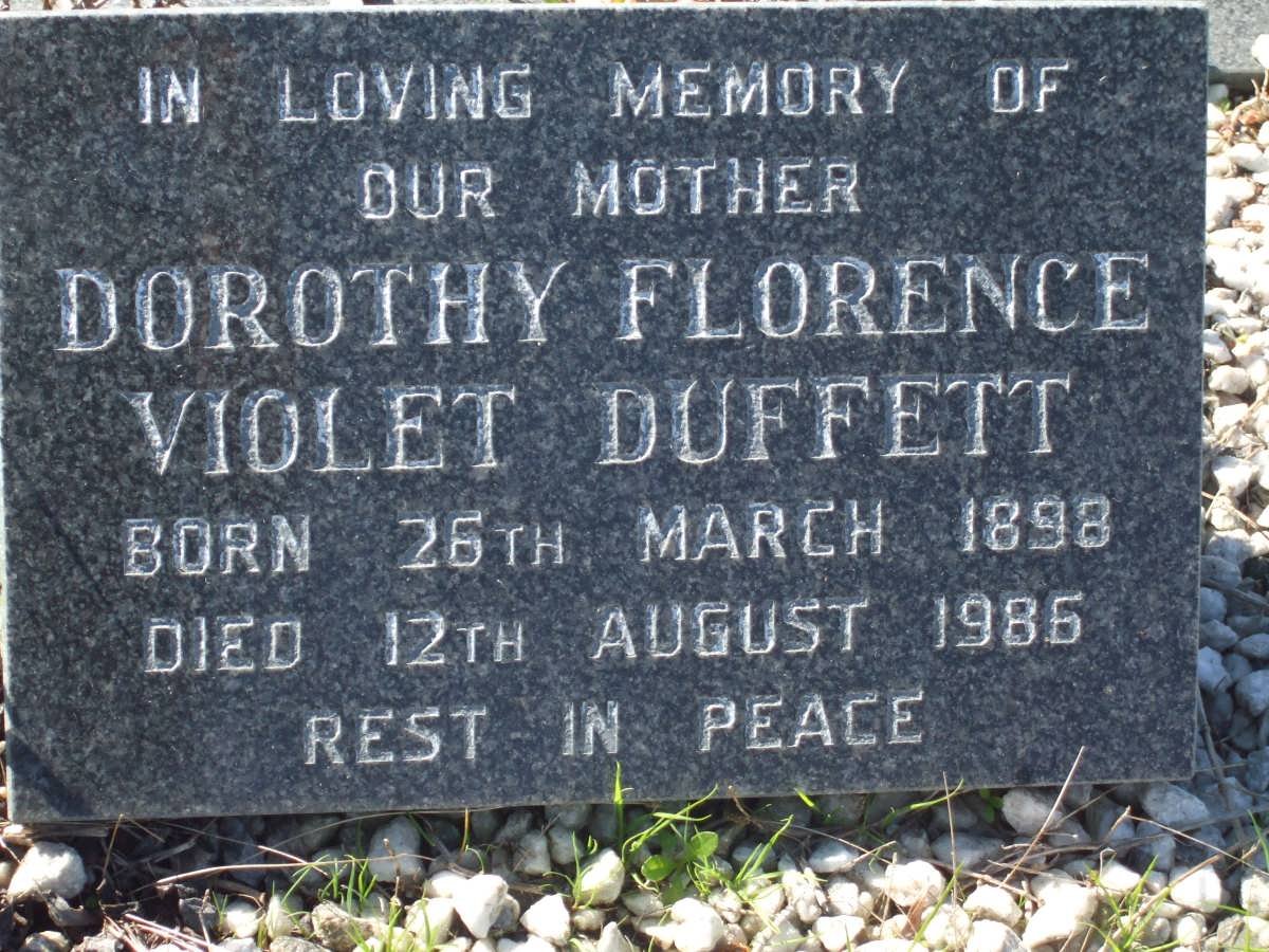 DUFFETT Dorothy Florence Violet 1898-1986
