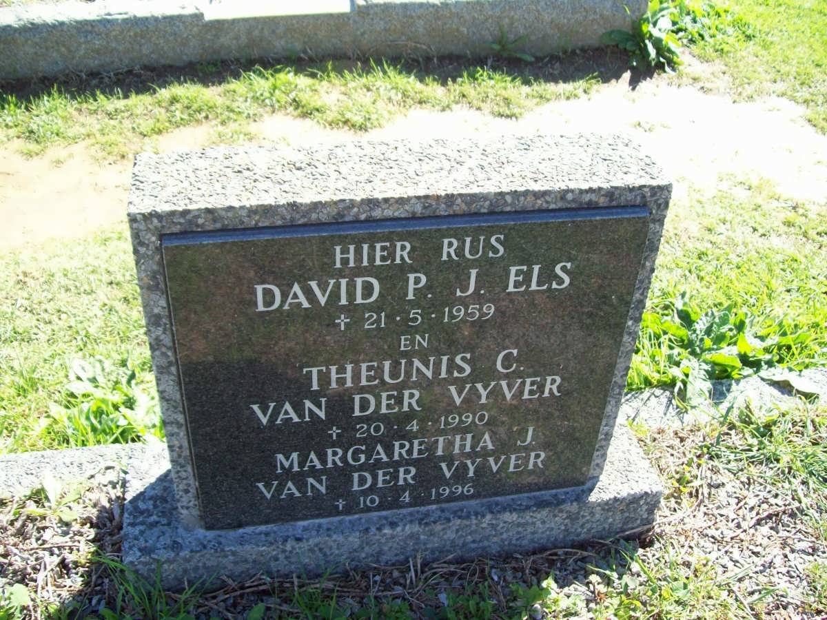 ELS David P.J. -1959 :: VAN DER VYVER Theunis C. -1990 :: VAN DER VYVER Margaretha J. -1996
