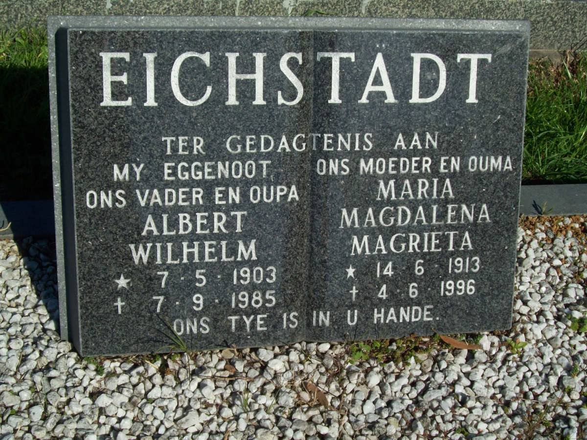 EICHSTADT Albert Wilhelm 1903-1985 &amp; Maria Magdalena Magrieta 1913-1996