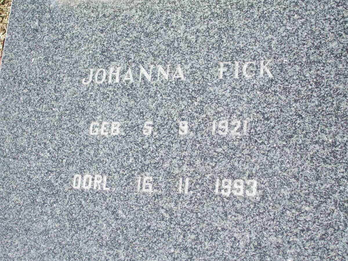 FICK Johanna 1921-1993