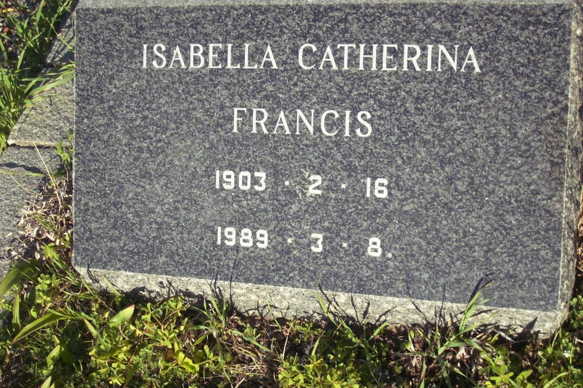 FRANCIS Isabella Catherina 1903-1989