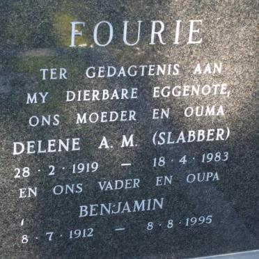 FOURIE Benjamin 1912-1995 &amp; A.M. SLABBER 1919-1983