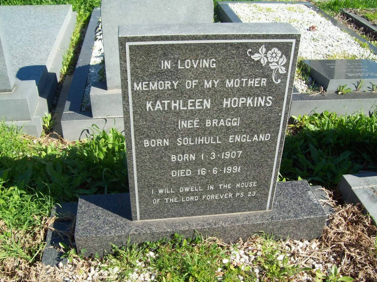 HOPKINS Kathleen nee BRAGG 1907-1991