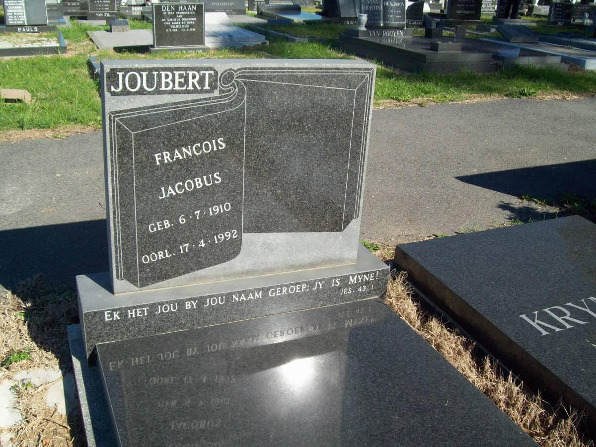 JOUBERT Francois Jacobus 1910-1992