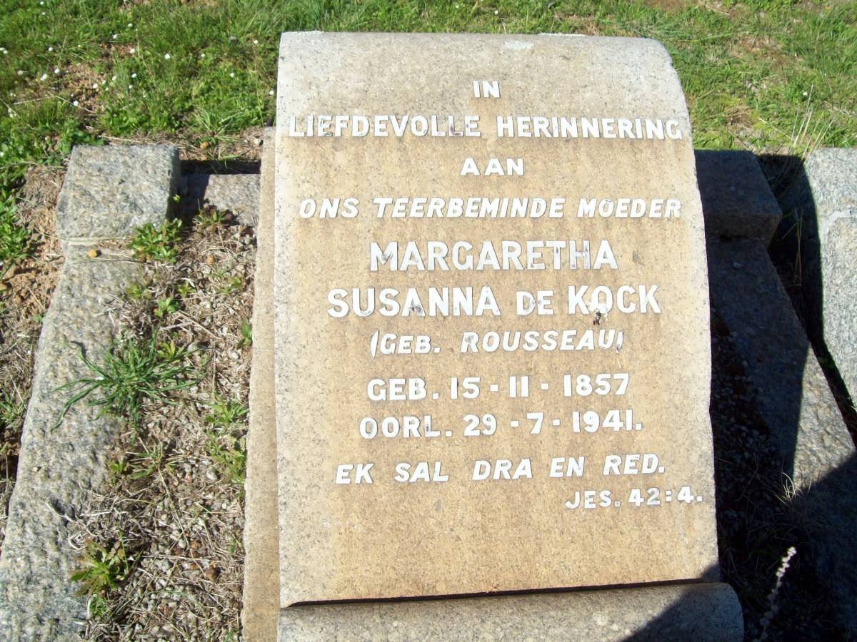 KOCK Margaretha Susanna, de nee ROUSSEAU 1857-1941