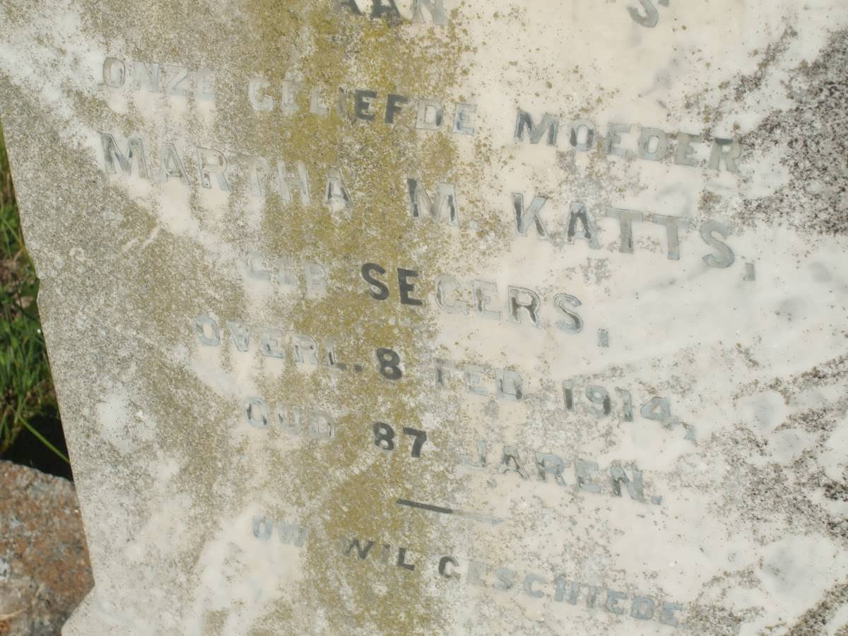 KATTS Martha M. nee SEGERS -1914