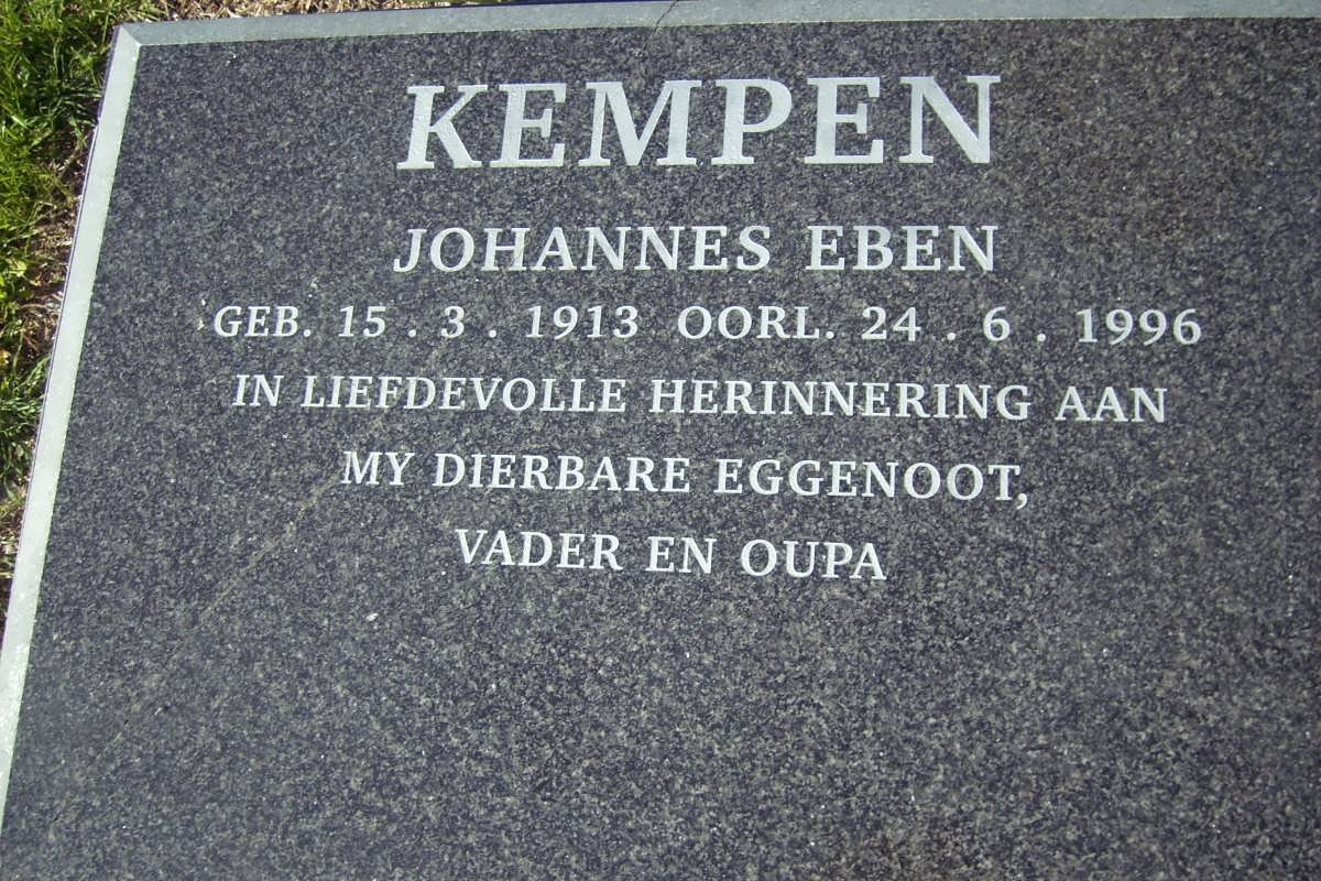 KEMPEN Johannes Eben 1913-1996