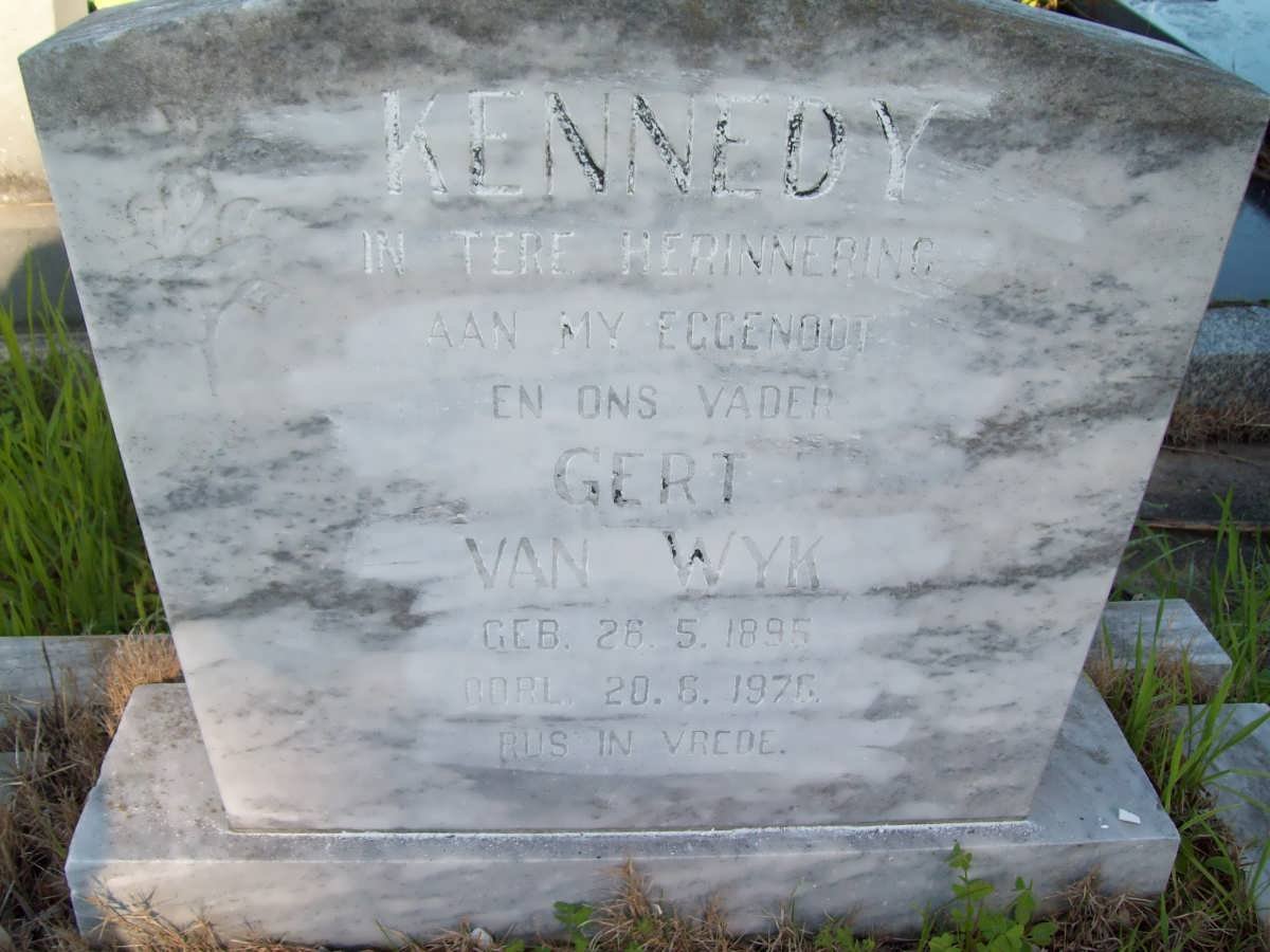 KENNEDY Gert van Wyk 1895-1976